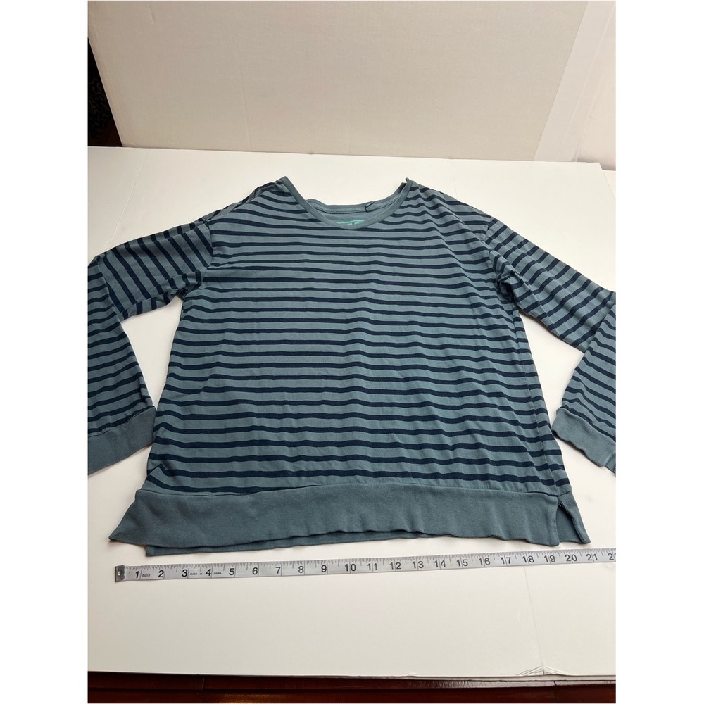 Skargorn #88 Blue Striped Long Sleeve Shirt Womens Large 100% Cotton FLAW